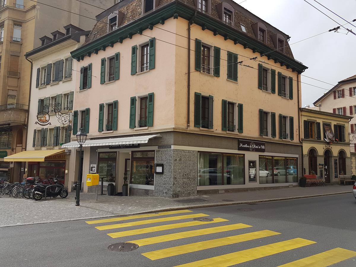 Hostellerie De L'Hotel De Ville Vevey Bagian luar foto