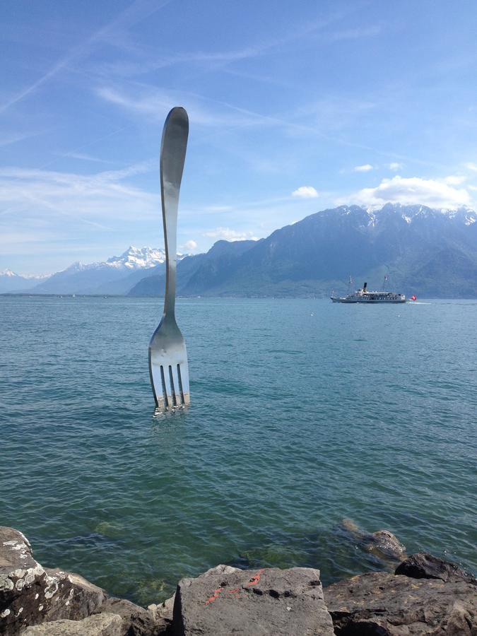 Hostellerie De L'Hotel De Ville Vevey Bagian luar foto